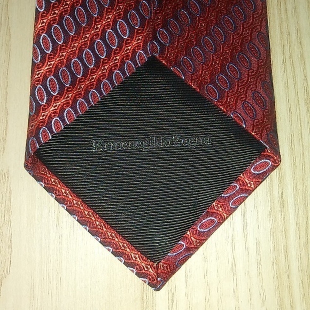 Ermenegildo Zegna Red & Blue Silk Tie
